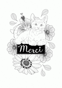 Chat &agrave; fleurs pour dire merci